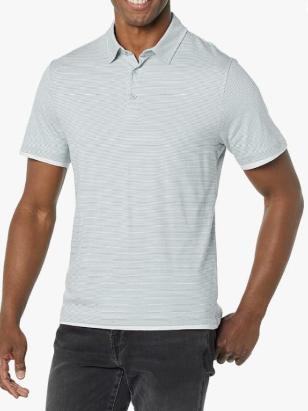Vince Men's 100% Pima Cotton Double Layer Striped Polo Shirt XXL Preppy Golf